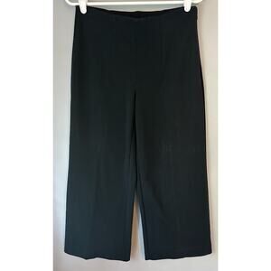 J. Crew Cropped Wide Leg Black Pants Side zip with elastic waistband